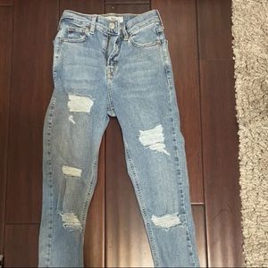 Topshop Jamie blue ripped jeans